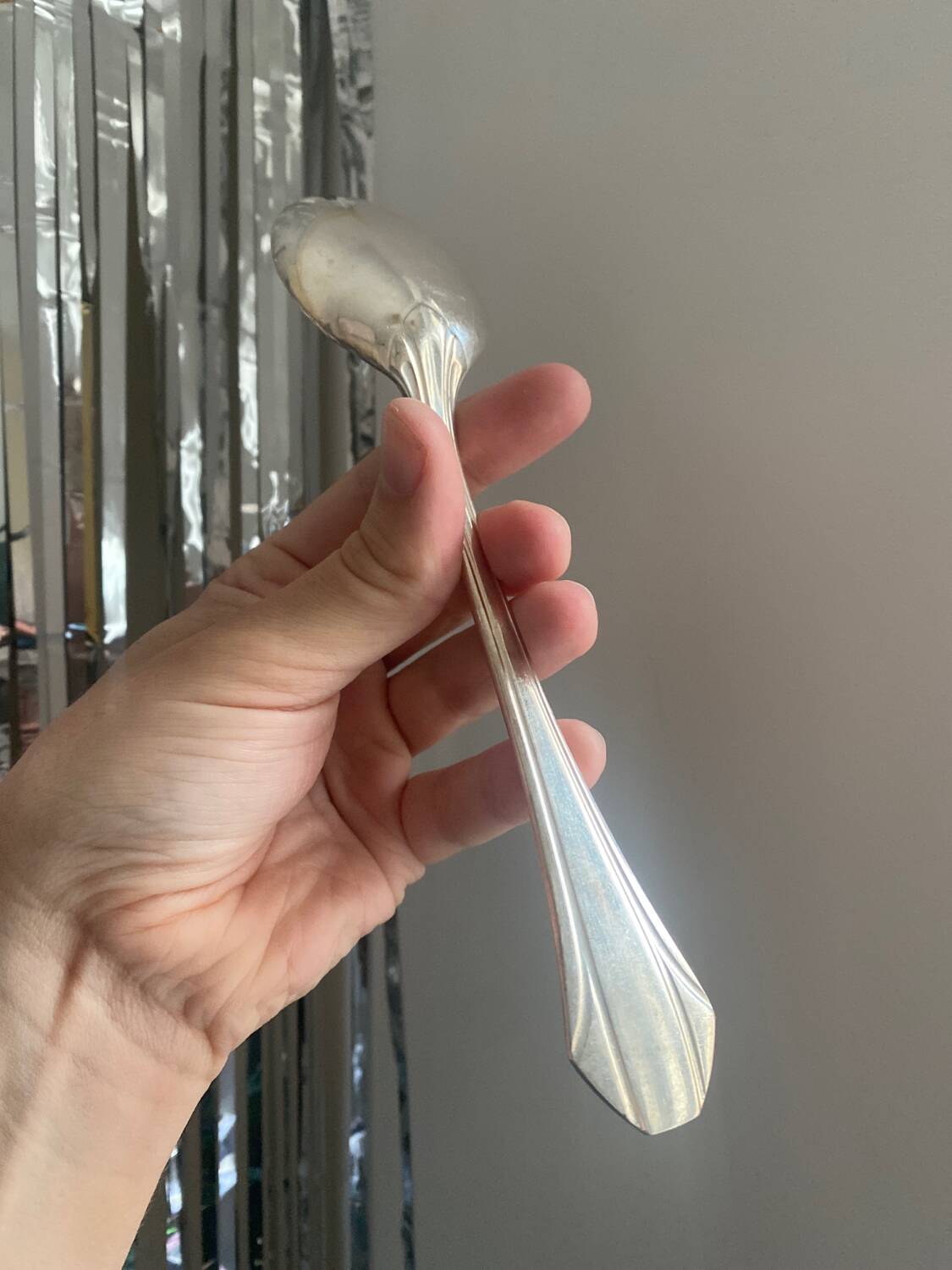 Complete silver metal cutlery set (37 pieces)