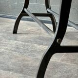 Industrial table with cast iron legs