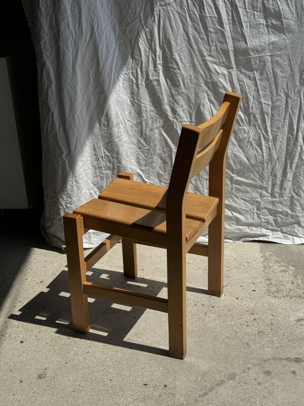 Chaise en pin vintage, ancien mobilier de station de ski