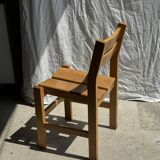Chaise en pin vintage, ancien mobilier de station de ski