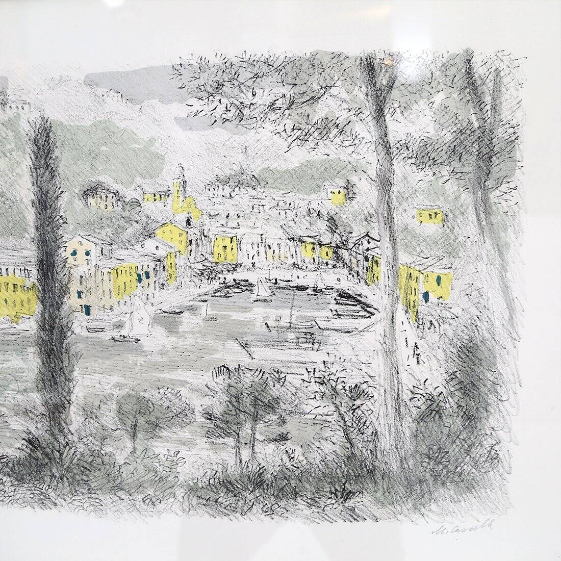 Michele Cascella, Portofino, 1960s, lithograph