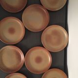 Lot of 9 dinner plates in sandstone "Sarreguemines"