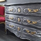 Louis XV style patinated chest of drawers