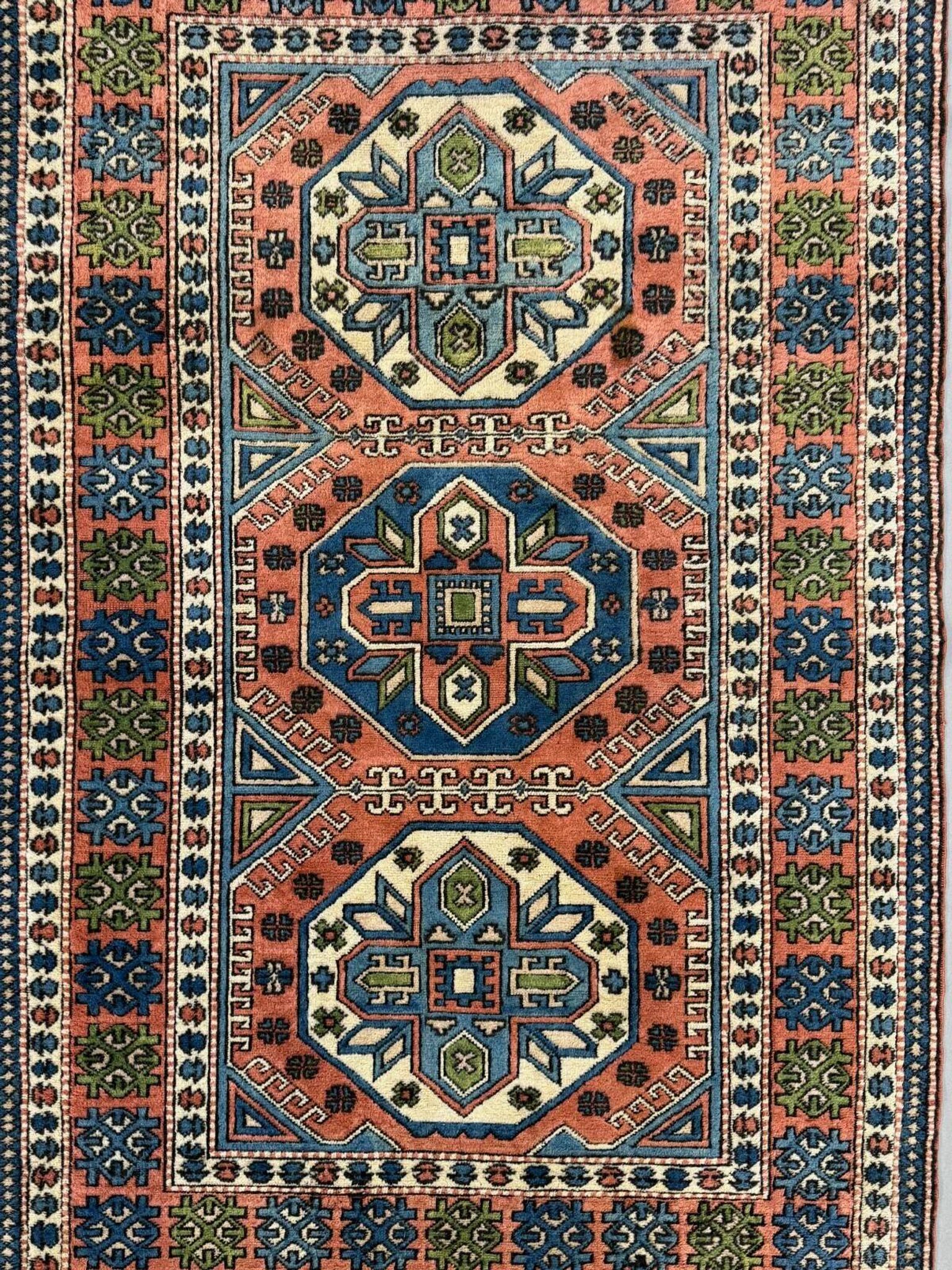 Turkish Kazak rug 270x166 cm vintage carpet, tribal handwoven large 2526