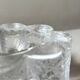 Frosted glass candle holder stylised in the shape of a flower, 1970s design.