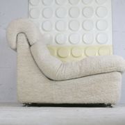 Chair "Space Age" in unbleached wool, France, circa 1970