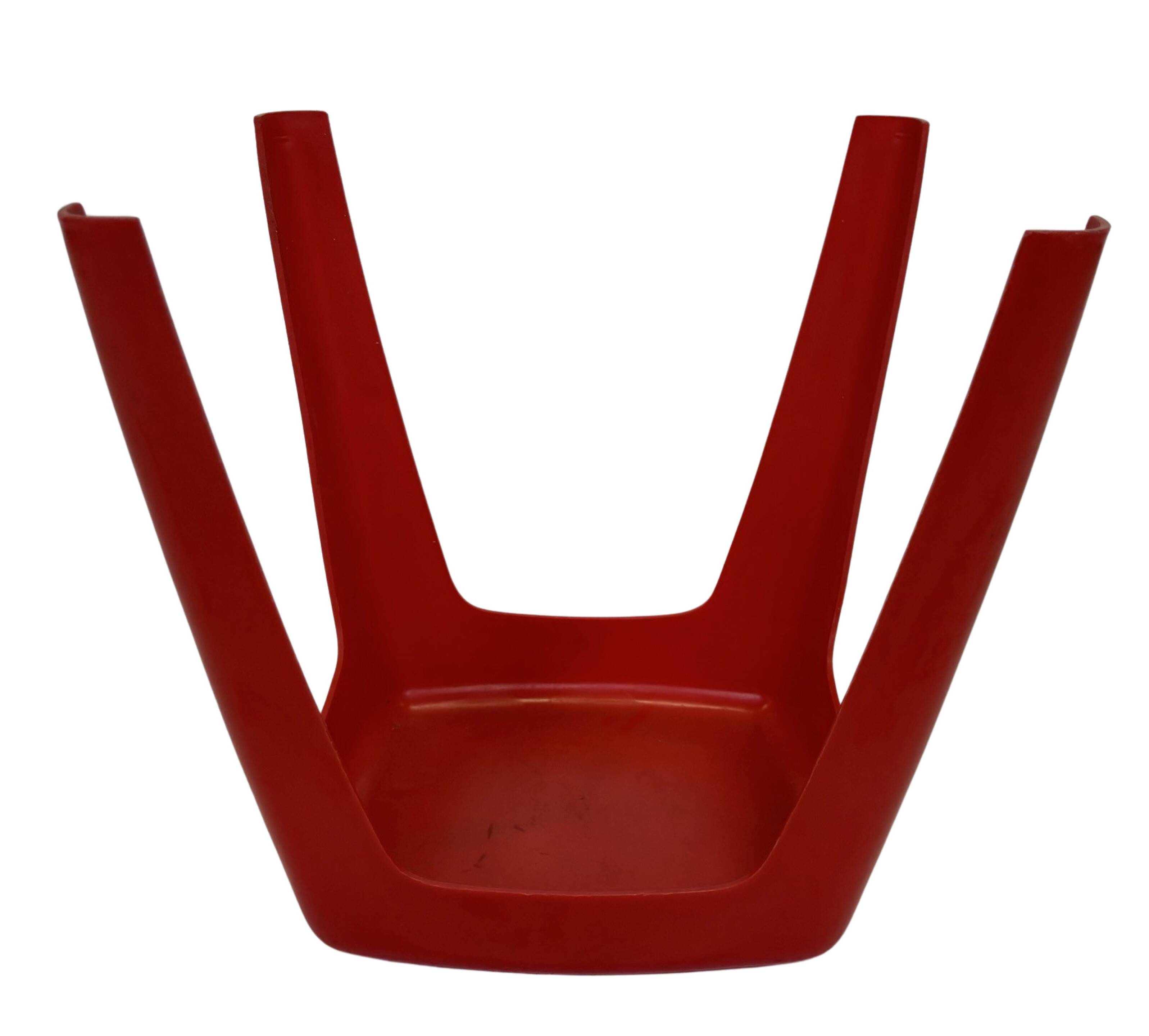 Vintage Space age plastic stool table mid century red plant stand