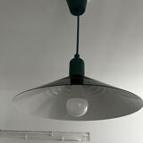 Industrial pendant light in enamelled sheet metal