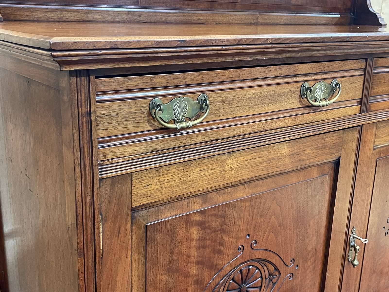 English art nouveau buffet in mahogany early twentieth century