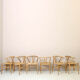Set of six 'Wishbone chair' model chairs by Hans J. Wegner with leather cushions