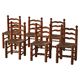 Set of 6 modern French brutalist chairs, in the style of Charles Dudouyt, made in the 1960s.