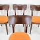 1950s Set of Four Restored Dining Chairs, Czechoslovakia