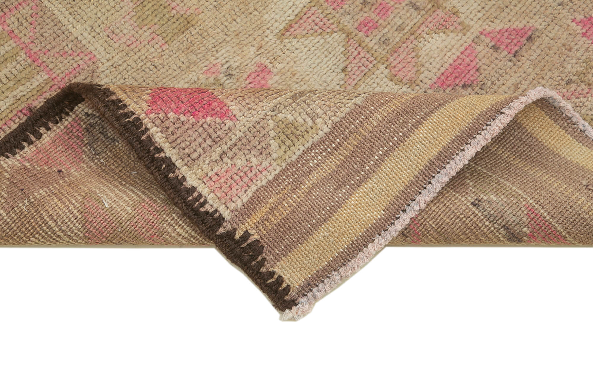 Handwoven one-of-a-kind anatolian beige runner rug 85 cm x 337 cm