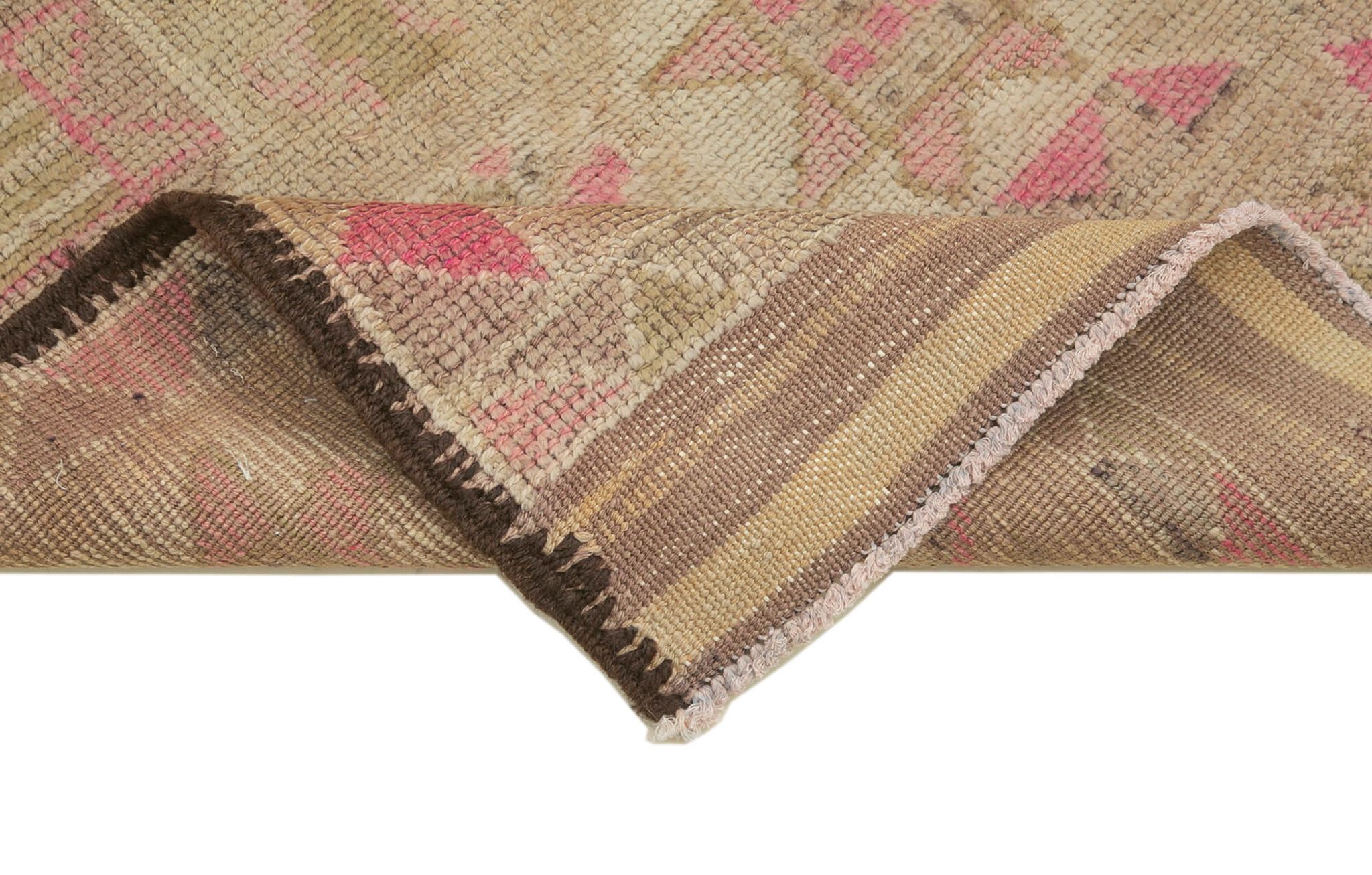 Handwoven one-of-a-kind anatolian beige runner rug 85 cm x 337 cm