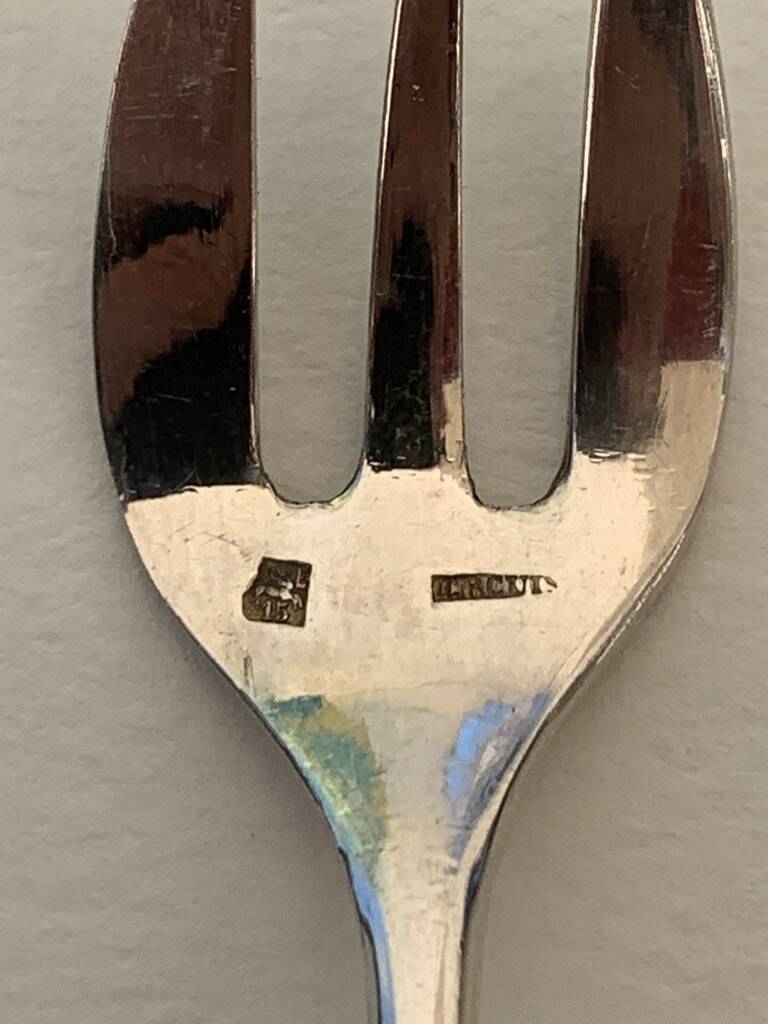 12 Superb Ercuis Silver Metal Oyster Forks