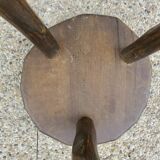 Tabouret tripode en bois massif 1950
