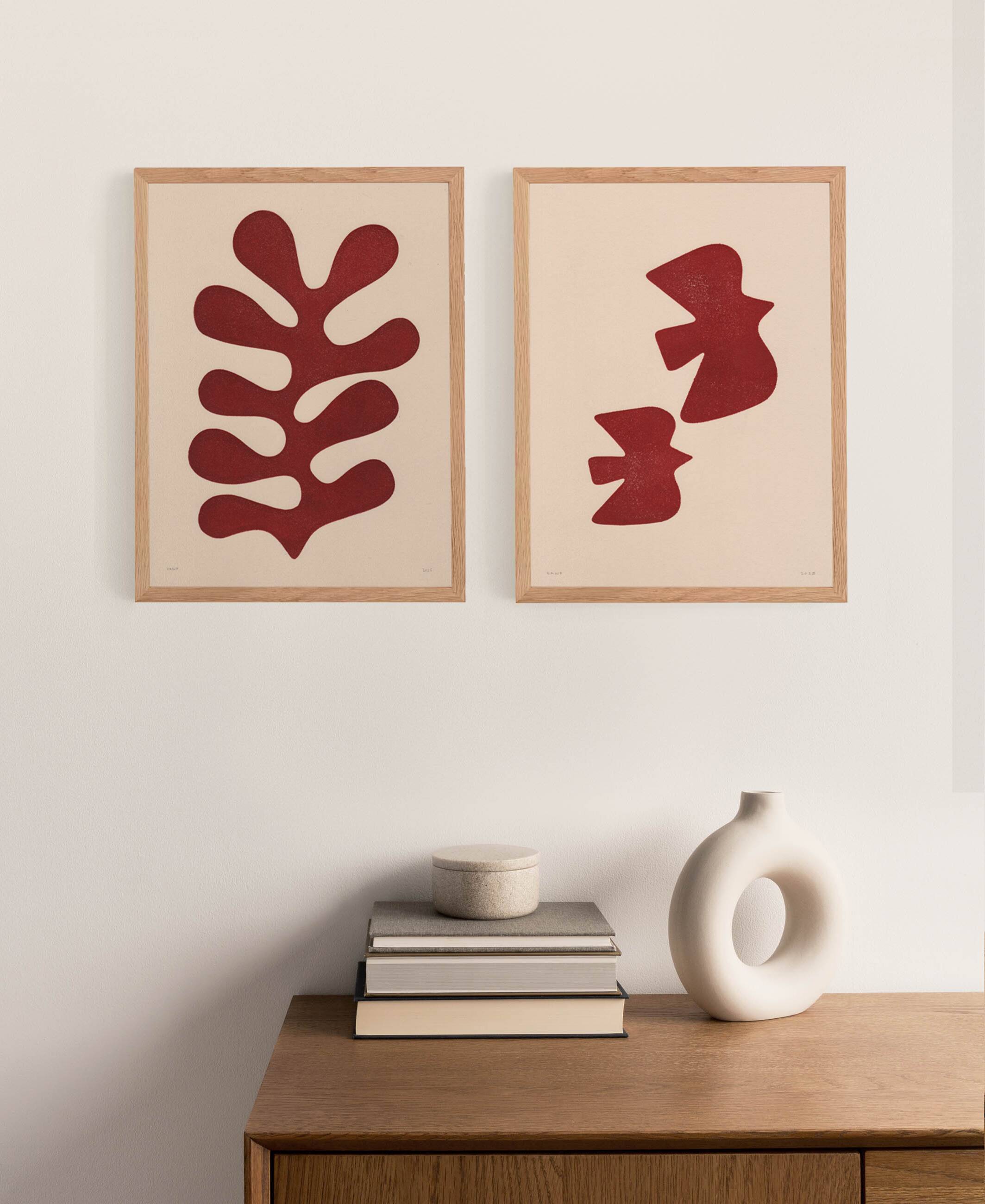 Duo de peintures sur papier signées Eawy