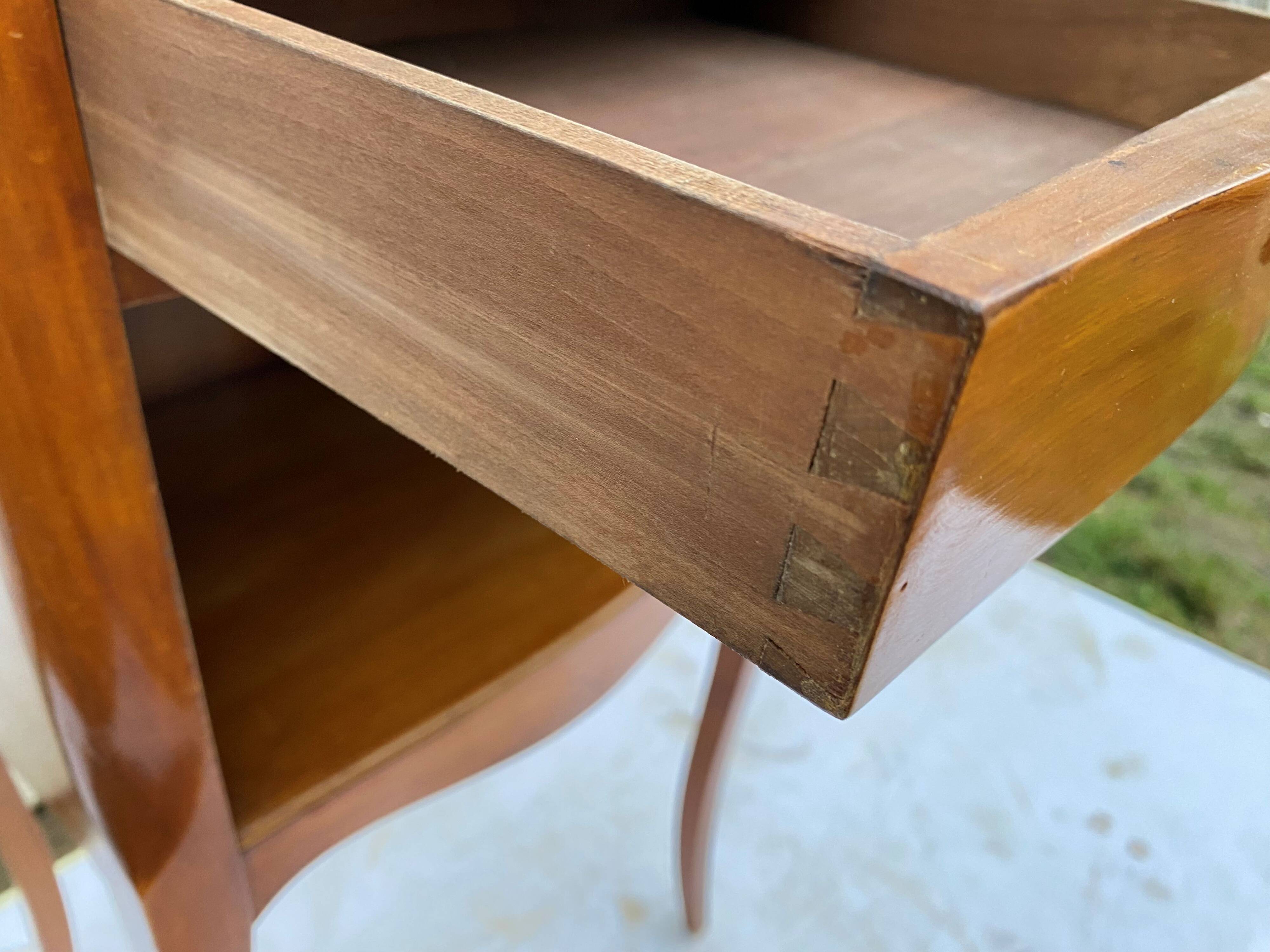 Cherry wood bedside table with 1 Louis XV style drawer