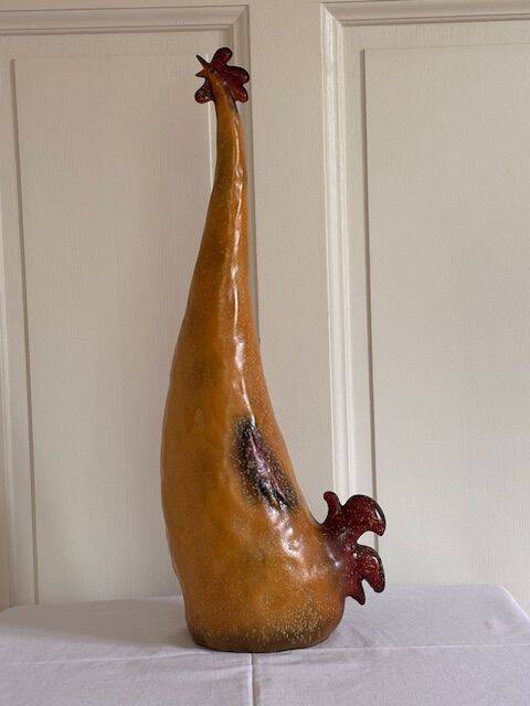 glazed earthenware hen
