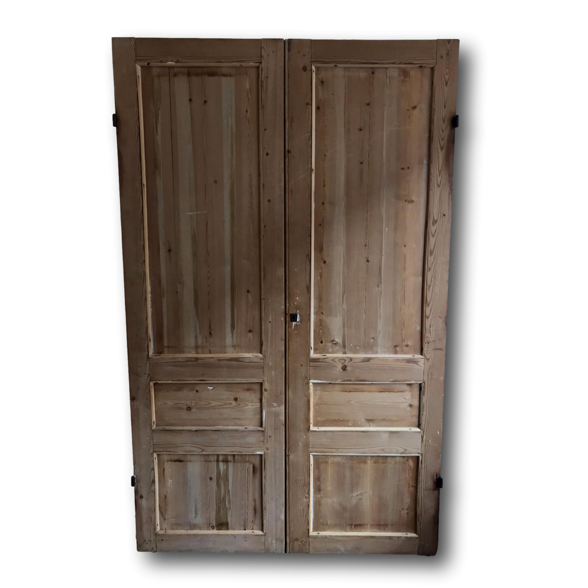 Pair of old XIX pine doors