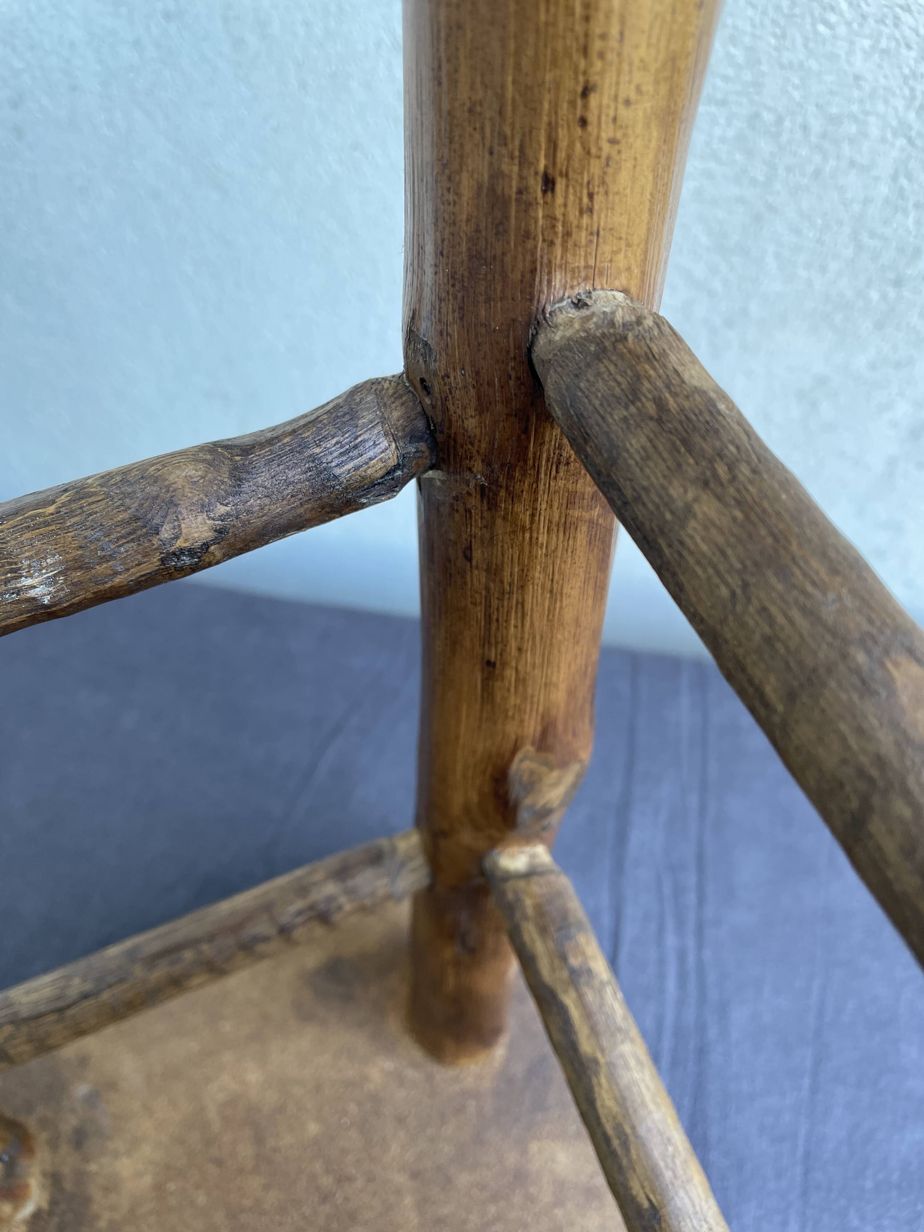 Chestnut and bamboo stool