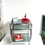 Nested tables in aluminium and smoked glass by Martini & Rossi, 1970s.