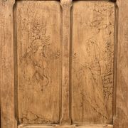 Parisian cabinet glazed raw wood nymphs and carved art nouveau decorations