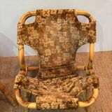 Set of three bamboo armchairs 1960