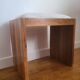 Antique Art Deco piano bench stool rosewood white bouclette fabric
