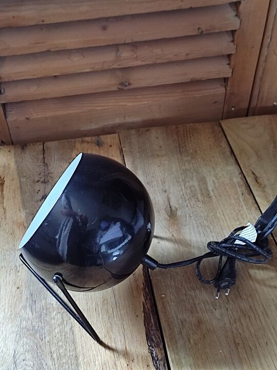 Bedside desk lamp Black metal ball