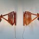 Pair of teak scissor wall lights, Scandinavian style, 1960s