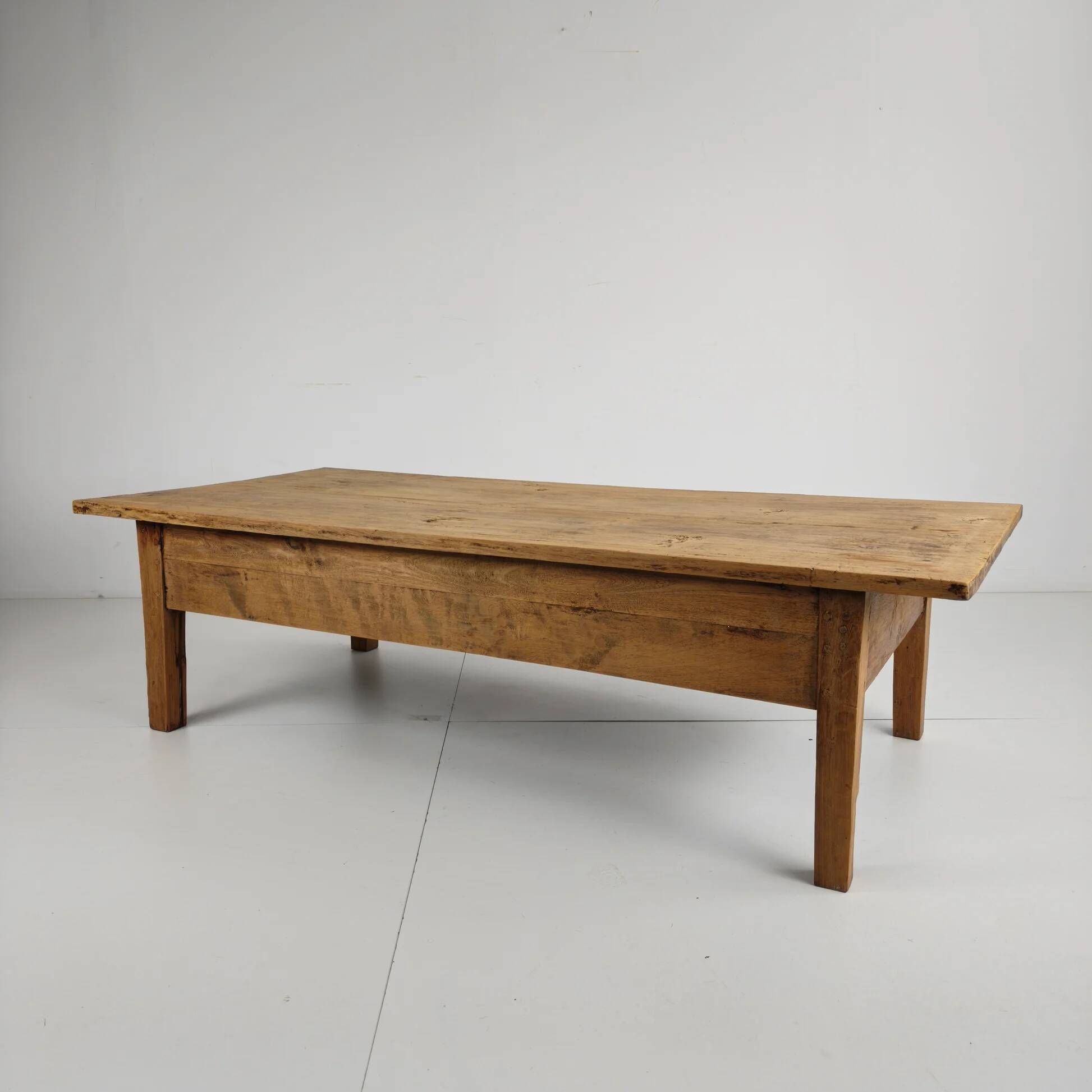 Antique 19th century French farmhouse oak coffee table