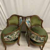 Paire de fauteuils en bois sculpté, XXème s.