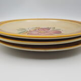 Lot of 3 ceramic plates castellania made in italy flowers
