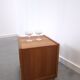 Meuble en teck LP sur roulettes, table d'appoint, table de nuit, armoire 1