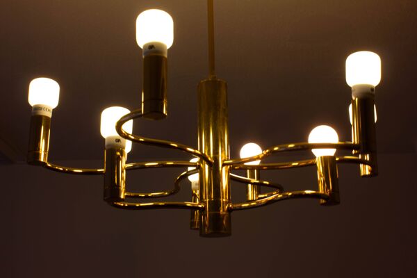 Lustre vintage régence en laiton