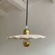 Wavy white ceramic pendant light