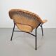 Vintage Rattan Lounge Chair with Tube Frame by Dirk van Sliedregt for Gebroeders Jonkers, 1960s