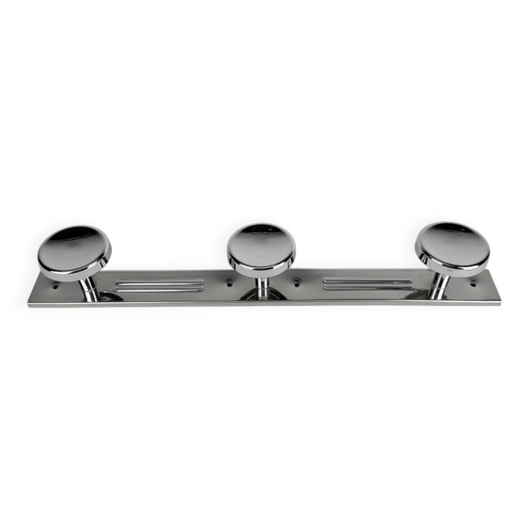 3-headed chrome-plated metal coat hook from the 70s