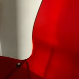 Vintage red acrylic chair, 60s 70s design, chrome metal plexiglass