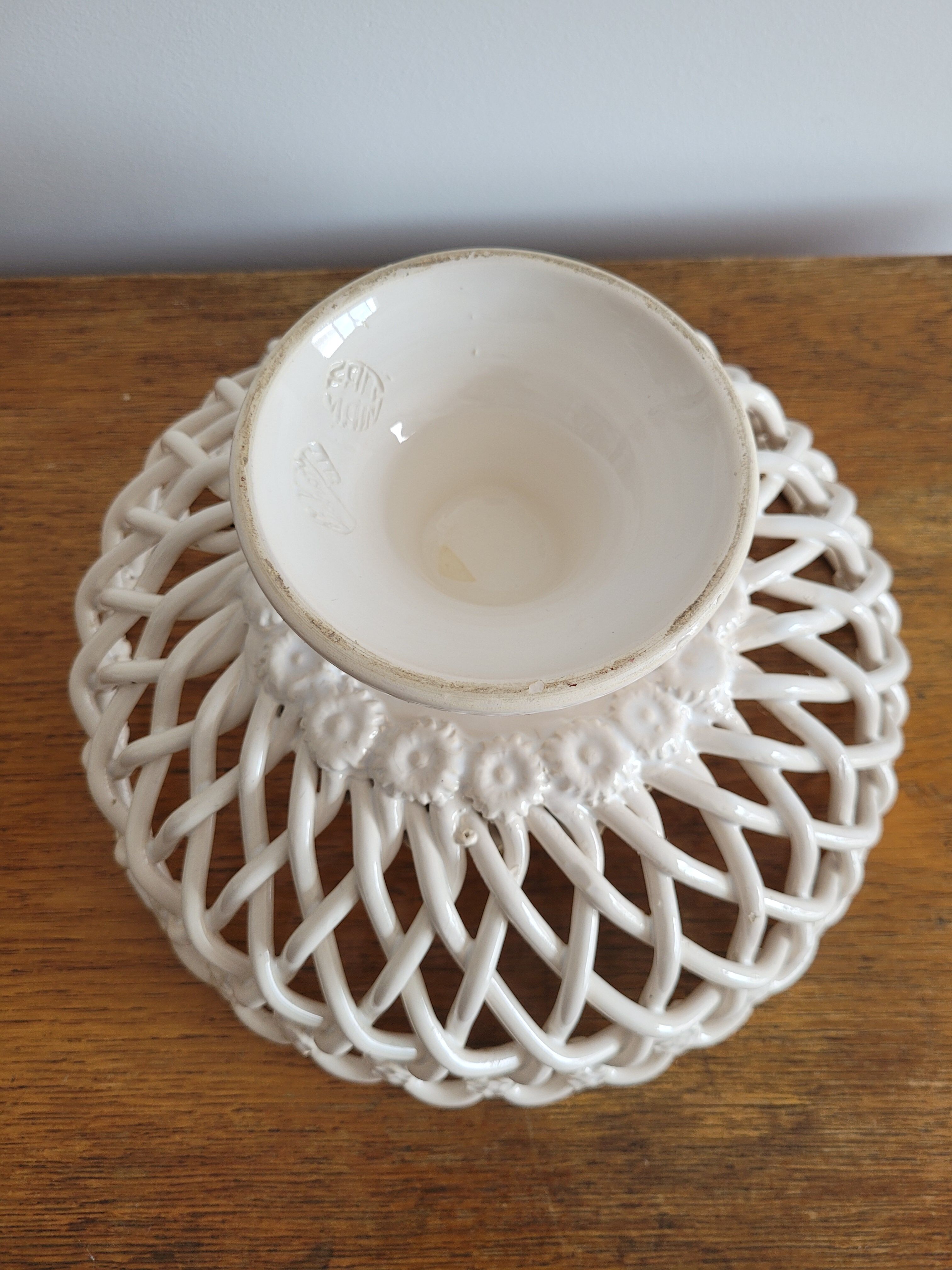 Braided ceramic basket, handmade Pichon Uzès