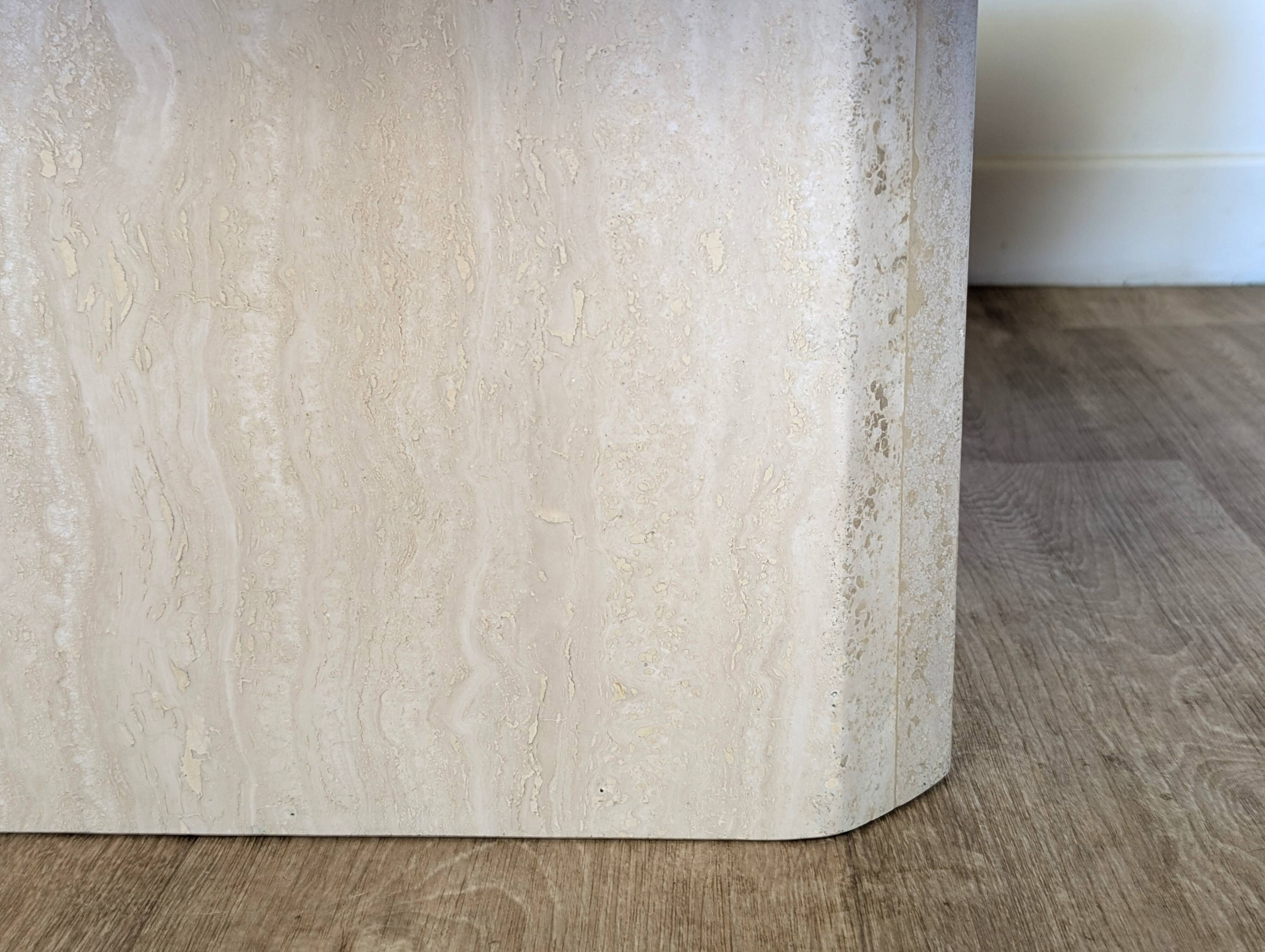 Travertine coffee table