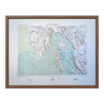 Kvarner Bay, Croatia. Original map printed in 1878.