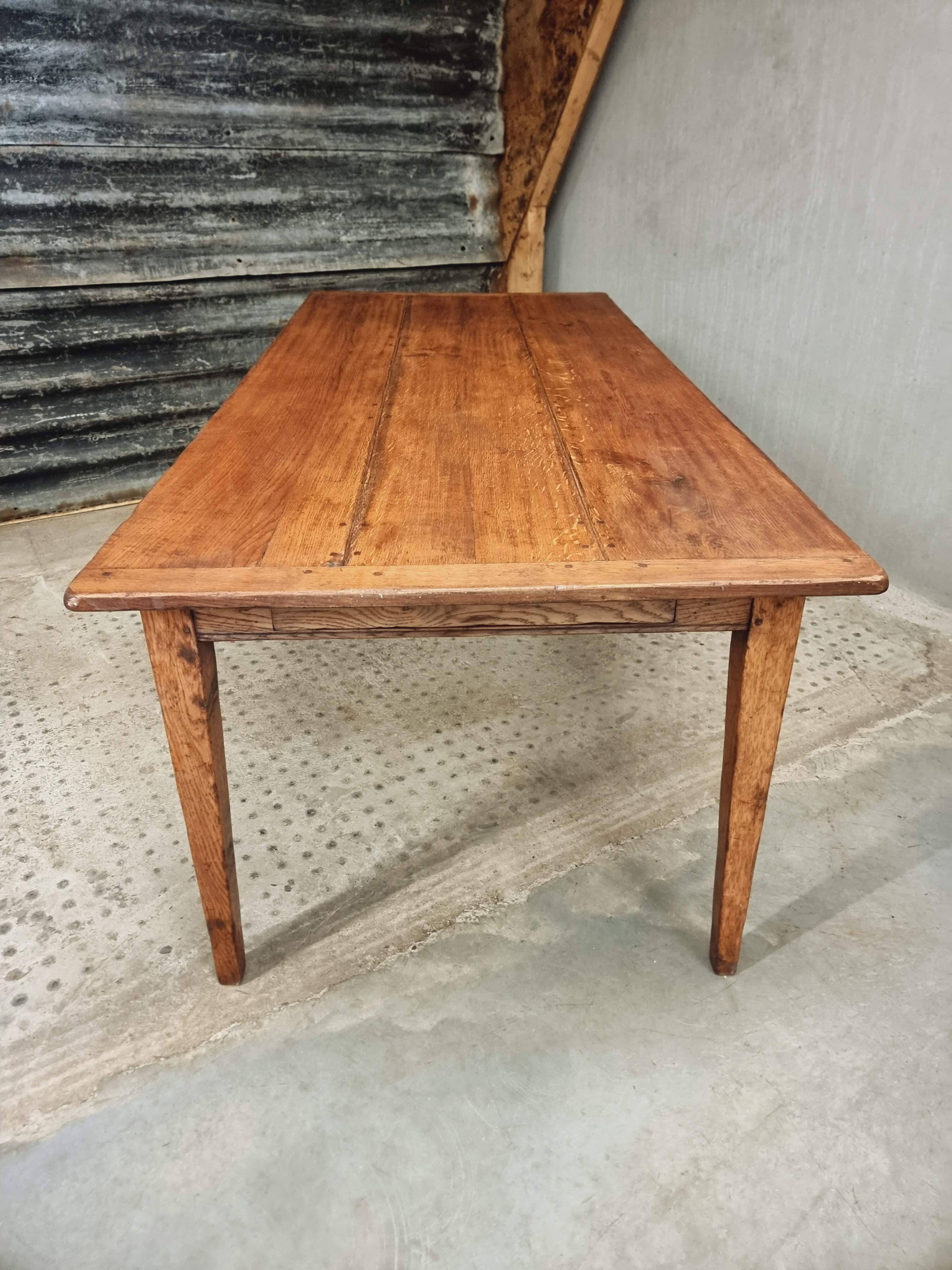 Antique dining table, rural oak table 90 x 200 cm