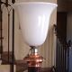 Mahogany and copper brass, Mazda Art deco lamp, 1930-40