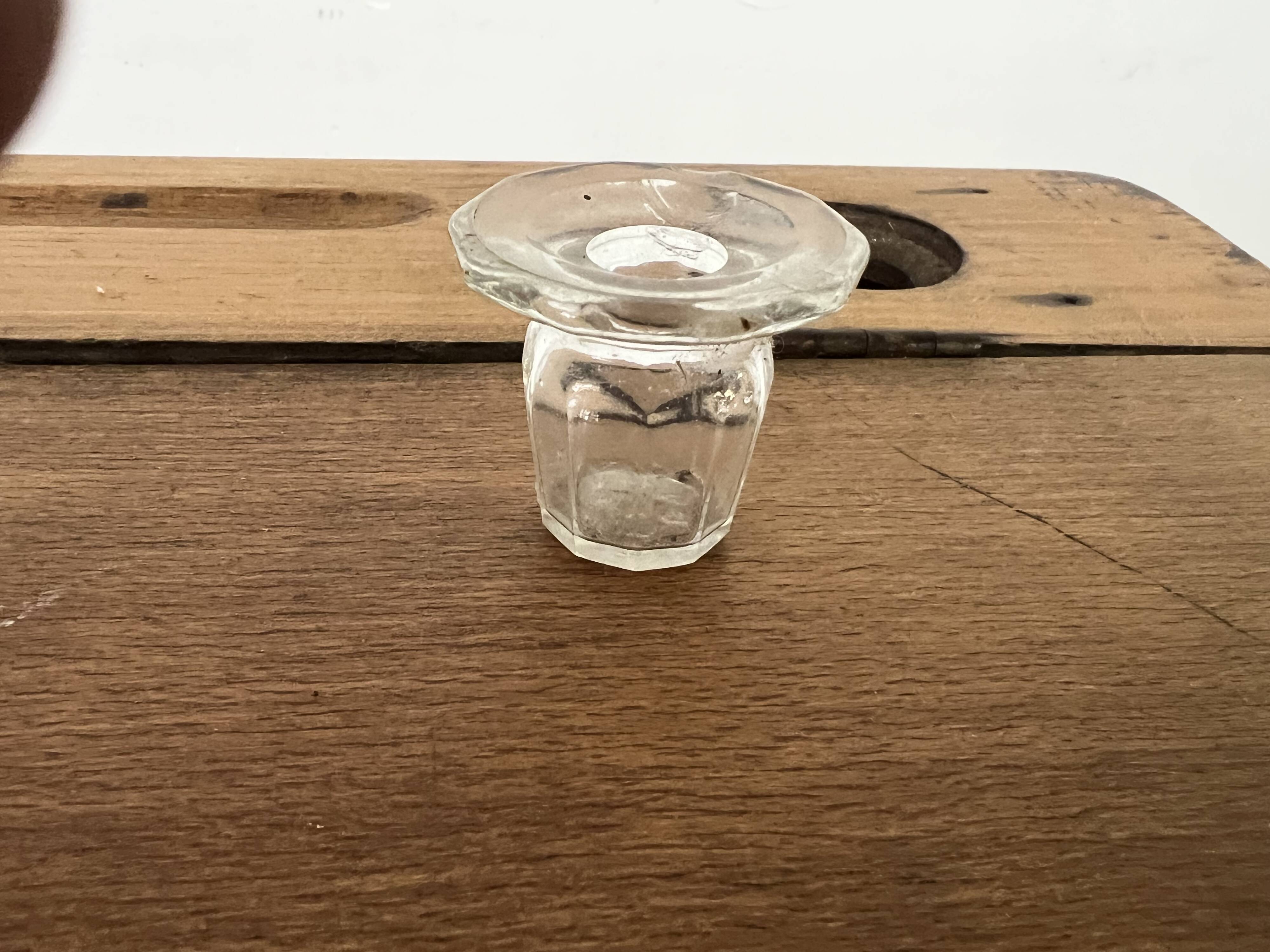 Rare Antique School Desk Art with Ink Well