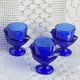 Coquetiers poussin en verre bleu cobalt 