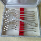 Set of 12 silver metal cake forks 15 g