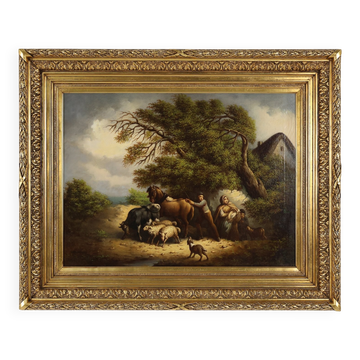 Belgian Artist, Large Baroque Scene, 1900, Oil on Canvas, Framed