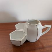 Art Deco condiment holder MS France in porcelain – 1930s